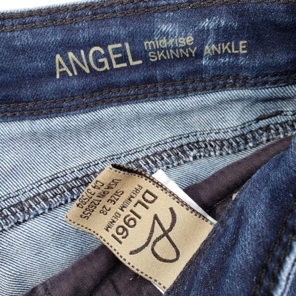 DL1961 Angel Mid-Rise Skinny Ankle Jean's Blue 28 - Picture 5 of 7